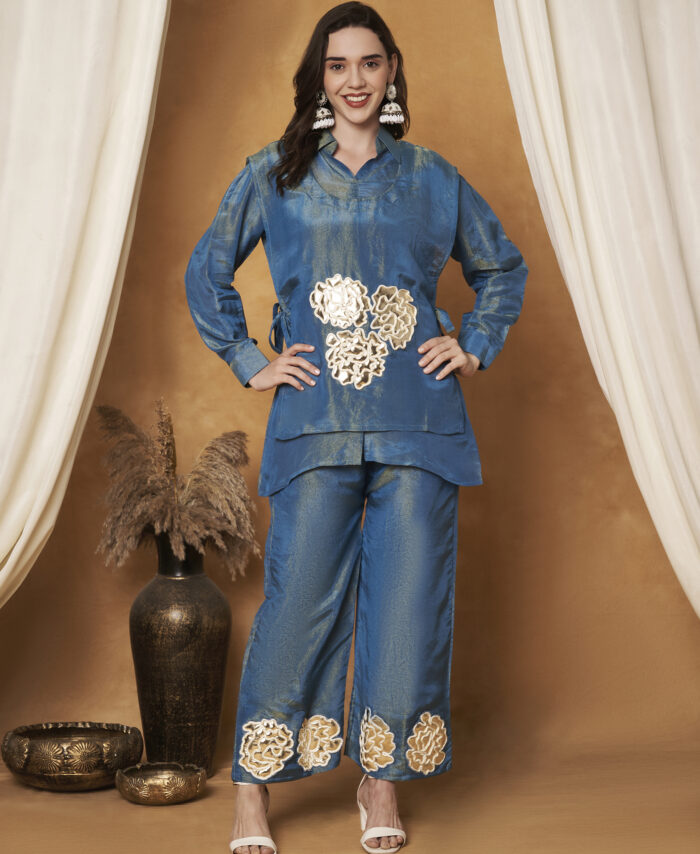 ICE BLUE CO-ORD SET WITH JACKET